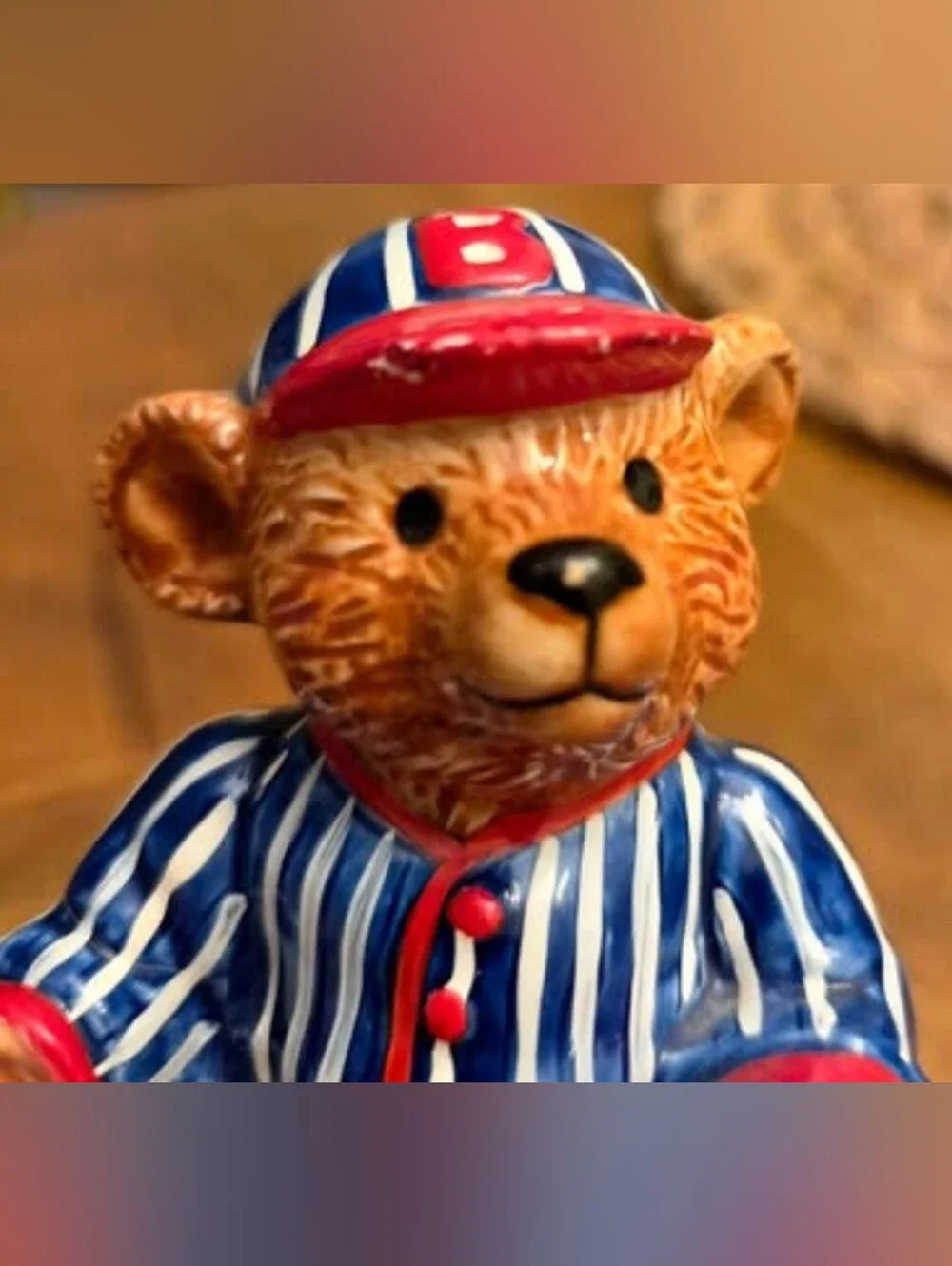 Vintage 1994 Schmid Baseball Teddy Bear Music Box – 